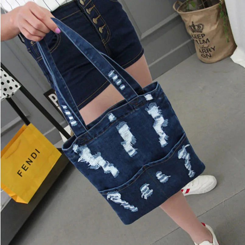 Vintage Denim Casual Handbag