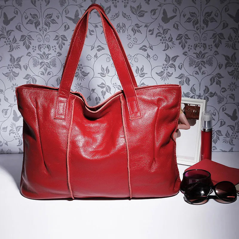 Genuine Leather Handbag - Famous Brand