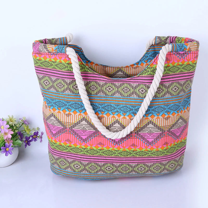 Hot Sale*** -  High-Quality Canvas Striped Handbags & Shoulder Bags