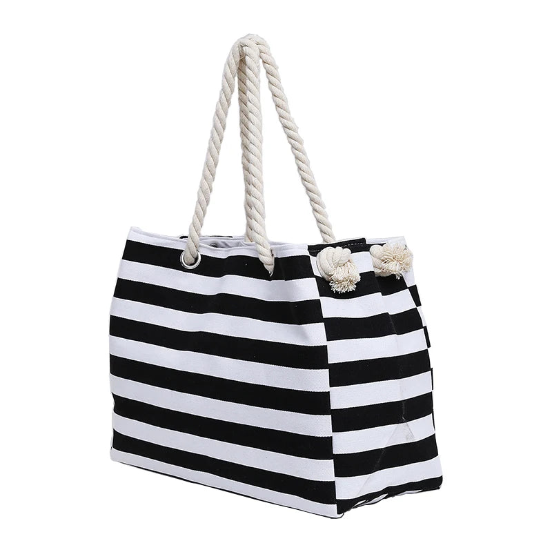 Striped Shopping Handbag - New Fashion