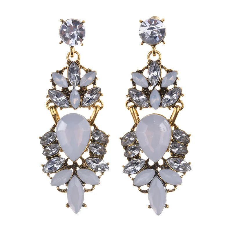 Water Crystal Drop Earrings