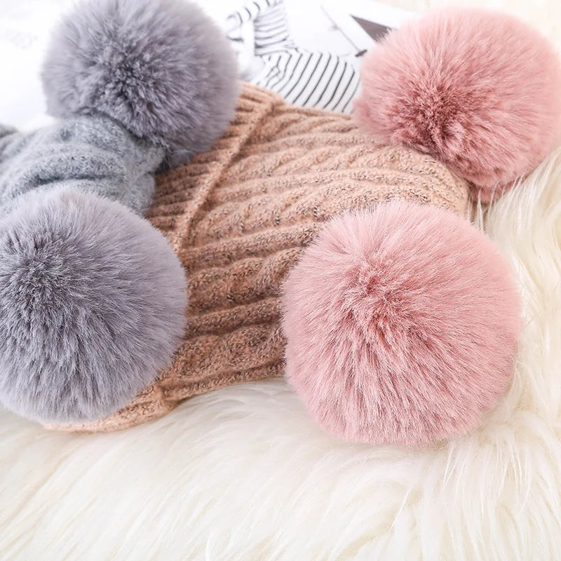 Pompom Wool Beanie Hat For Women