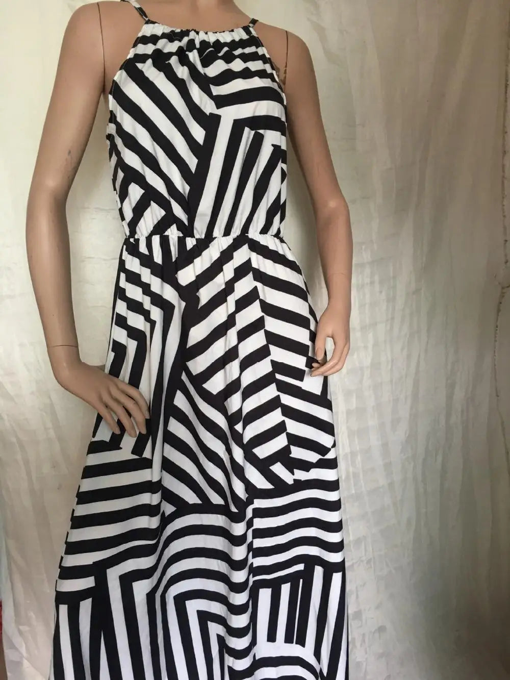 Casual Geometric Print Boho Long Maxi Dress