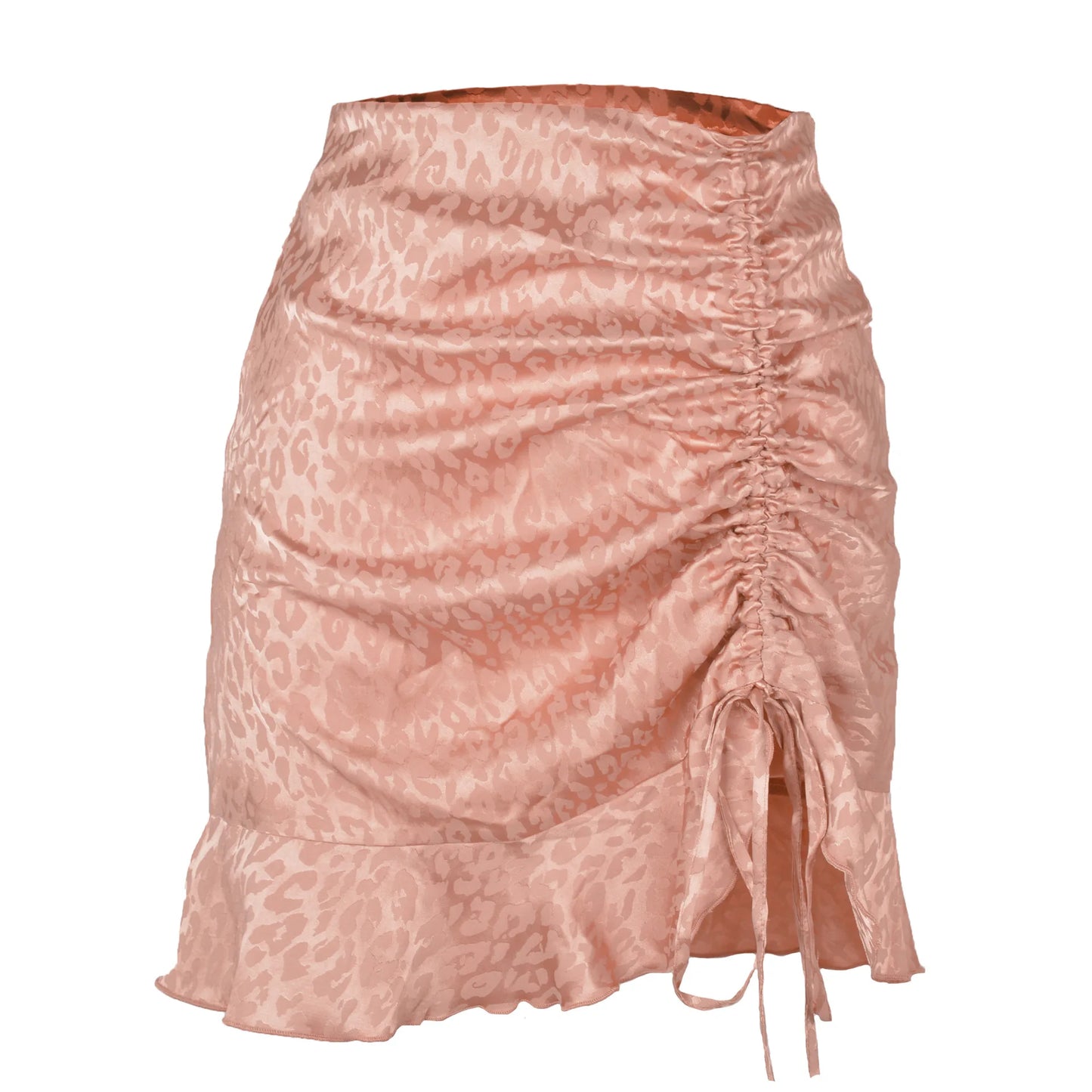 Drawstring Jacquard Satin Fishtail Skirt