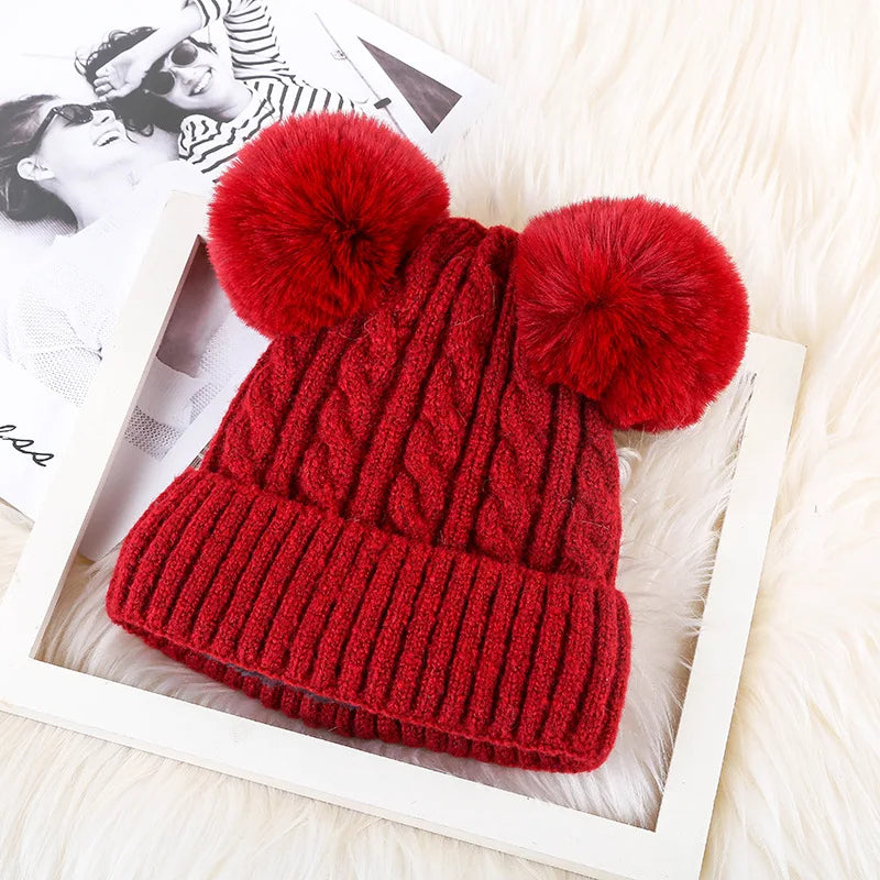 Pompom Wool Beanie Hat For Women