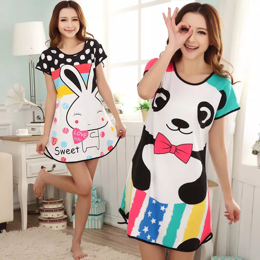 O-Neck Cute Cartoon Women's Sleepwear