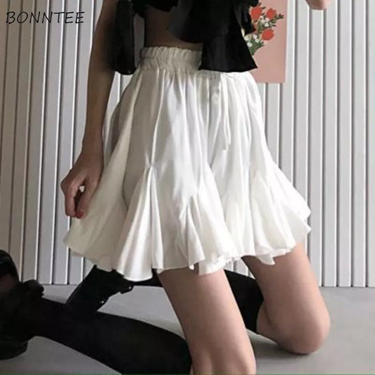 Solid Minimalist Empire Leisure Mini Skirt