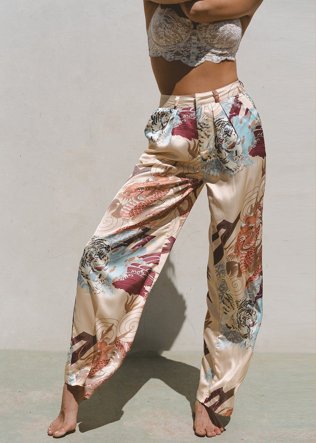 Gorgeous Kayda Satin Wide-Leg Pants