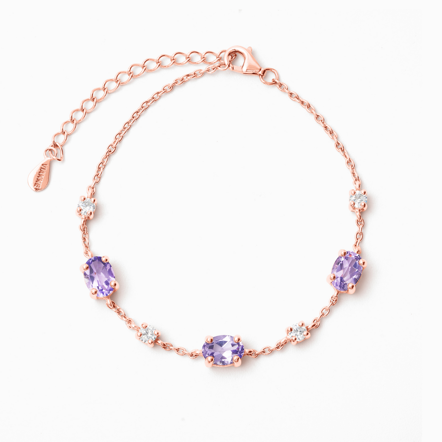 Lavender Amethyst Bracelet in 18k Rose Gold Vermeil