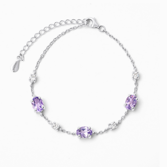 Lavender Amethyst Bracelet in Sterling Silver