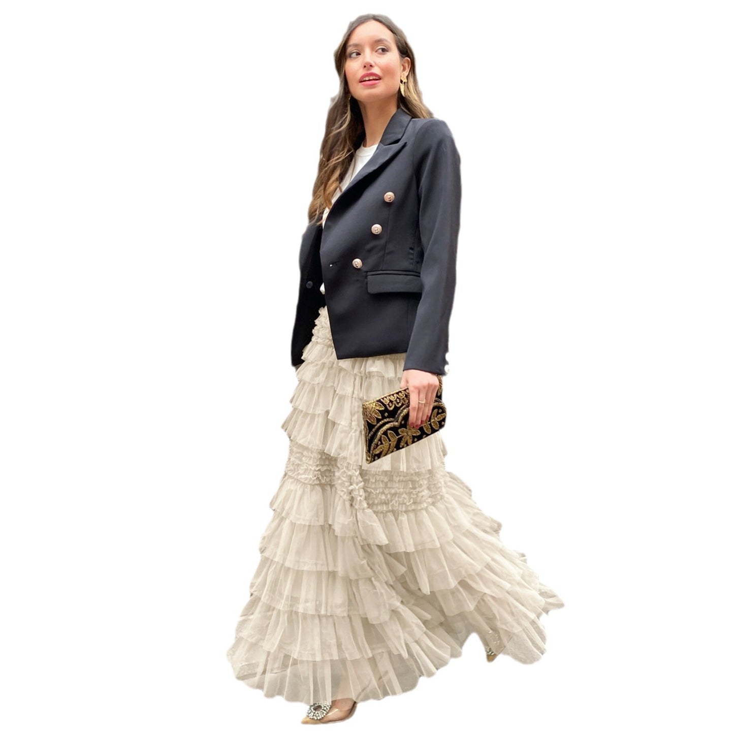 Solid Colour A- Line Long Skirt
