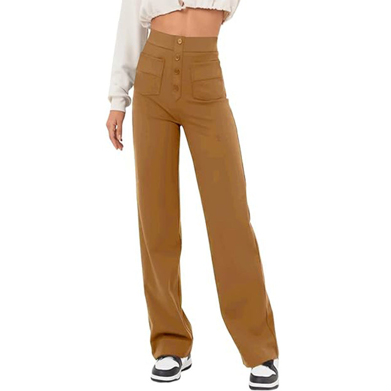 High-Waist Trousers With Pockets