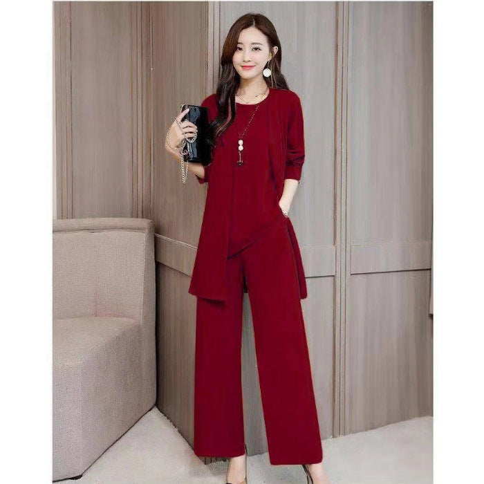 Western-Style Slimming Youthful-Looking Three-Piece Set