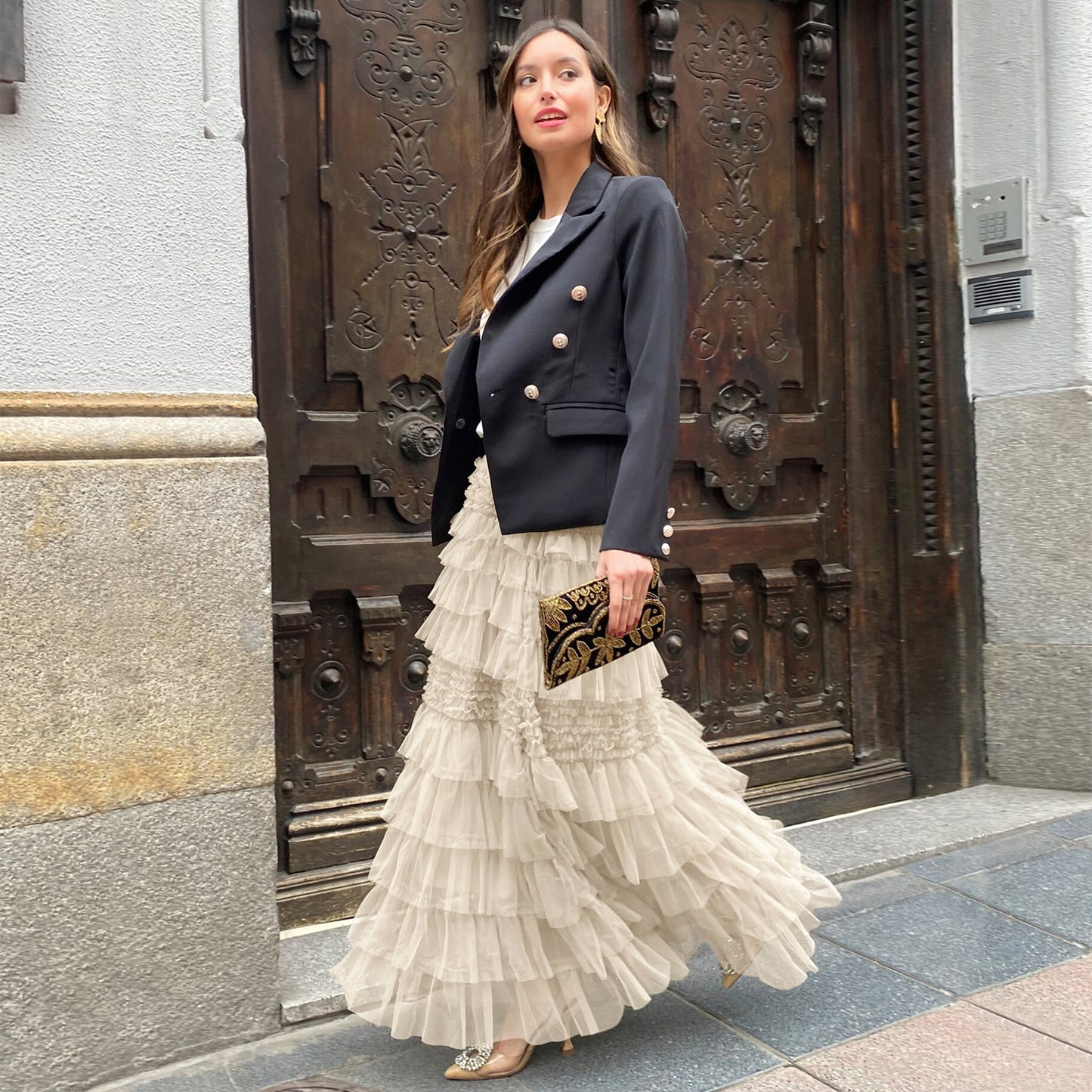 Solid Colour A- Line Long Skirt