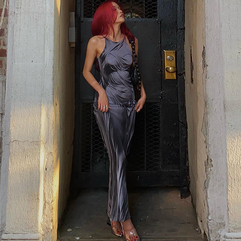 Hot Girl Close-Fitting Fashion Human Body Printing Slip Dress