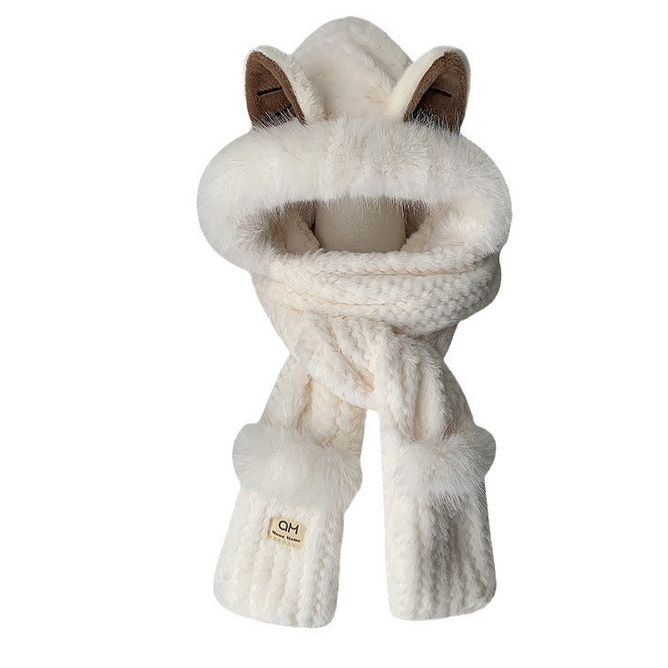 Fox Ears Women's Scarf - Three-In-One Hat