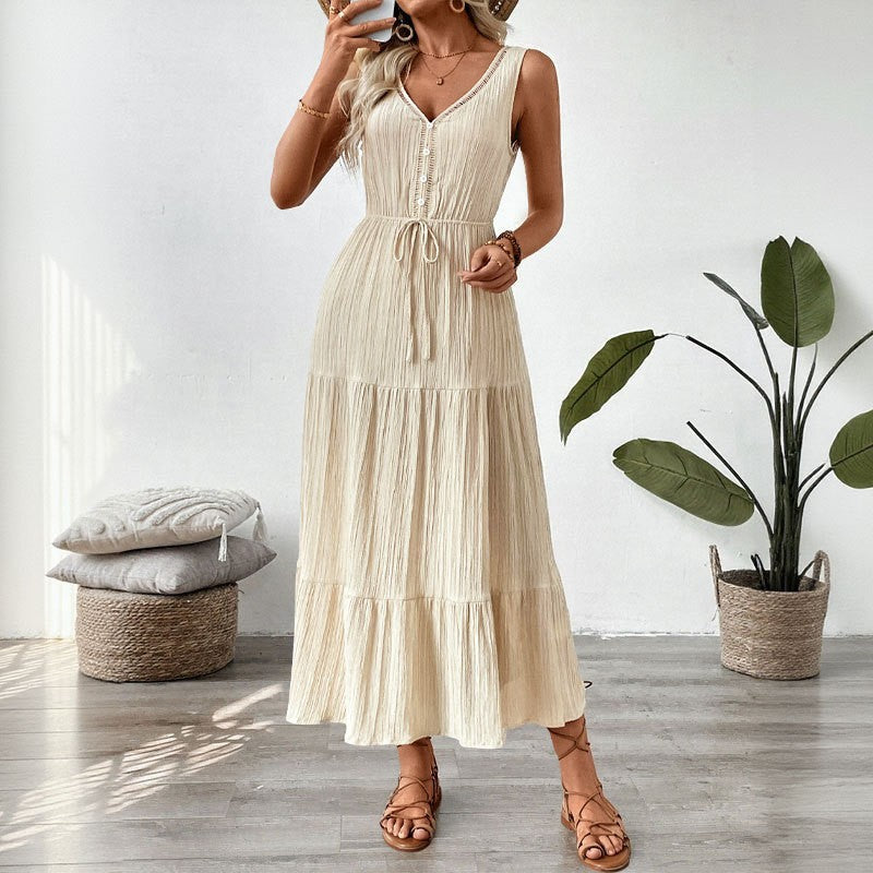 Casual Stitching Long Dress