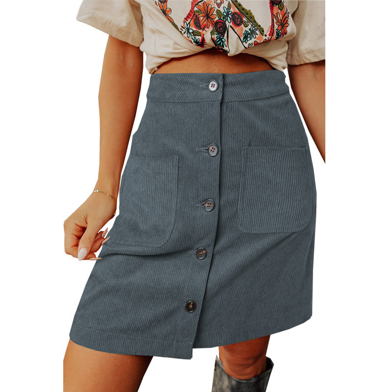 All-Matching Corduroy Mini Skirt