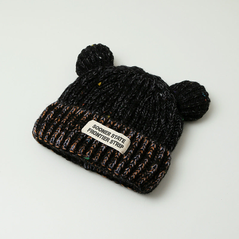 Mixed-Colour Knitted Earmuffs Women's Hat
