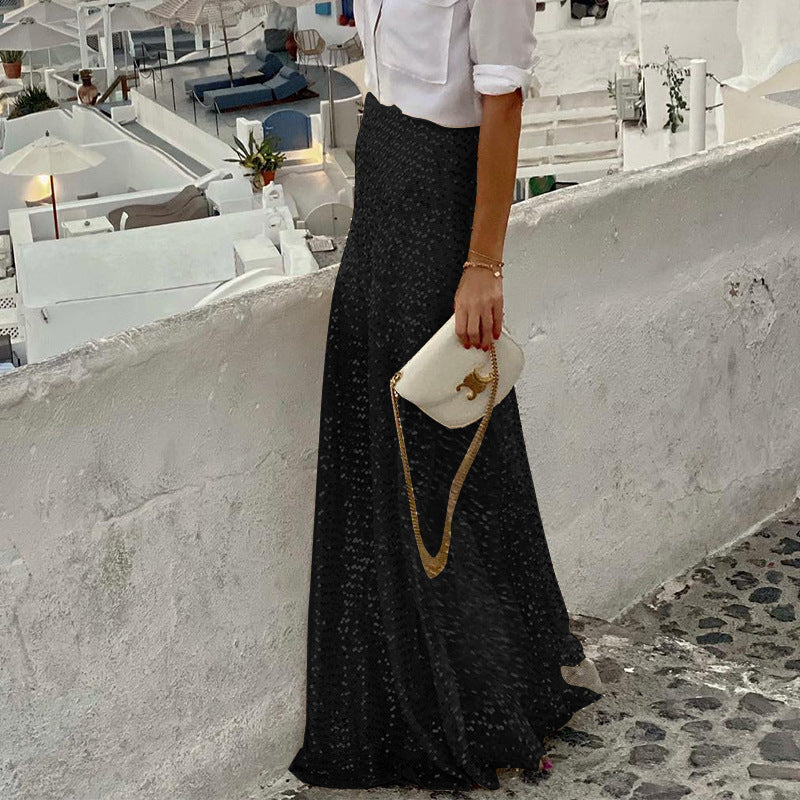 Women's Plush Sequin Long Skirt