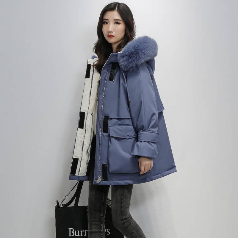 Women's Mid-Length Down Cotton-Padded Loose Thick Cotton Coat