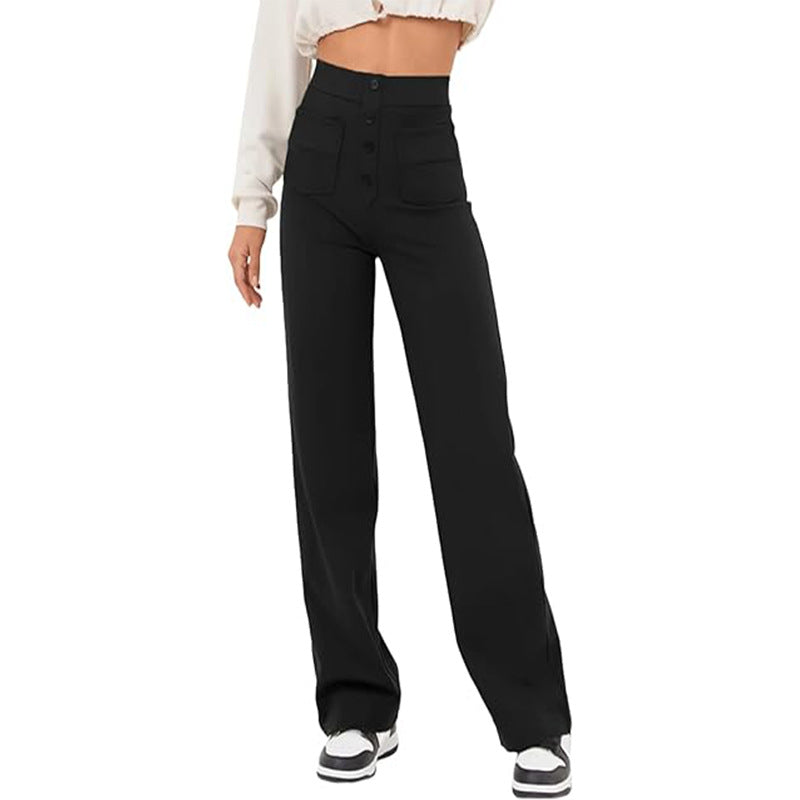 High-Waist Trousers With Pockets