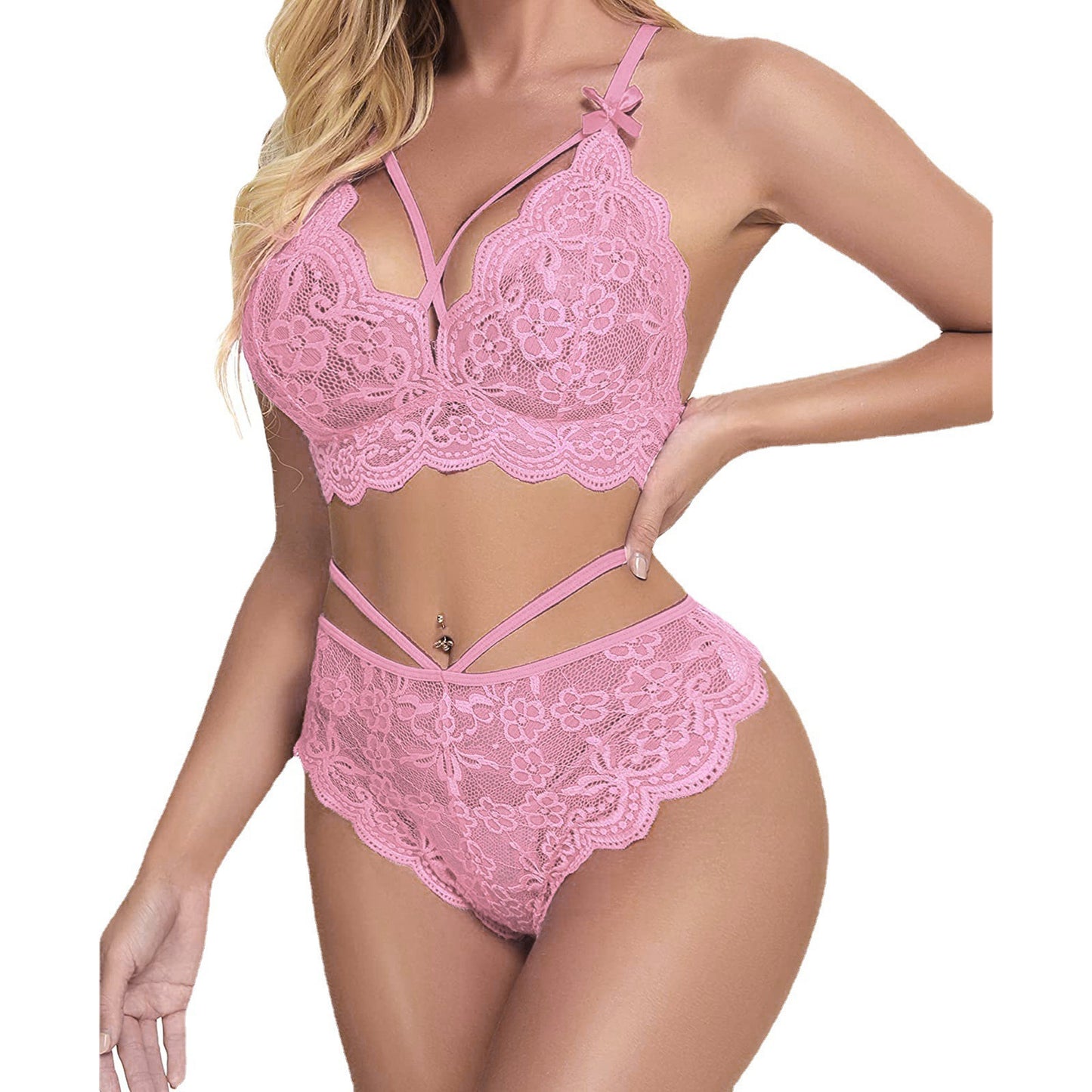 Lace Split Lingerie Set