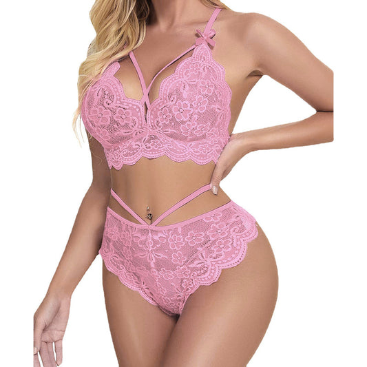 Lace Split Lingerie Set