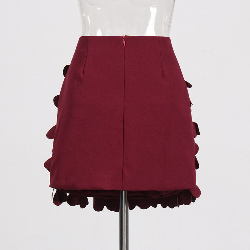 Wafer Decoration Short A-Line Skirt