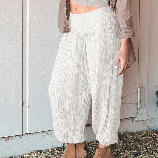 Loose High-Waist Wide-Leg Pants