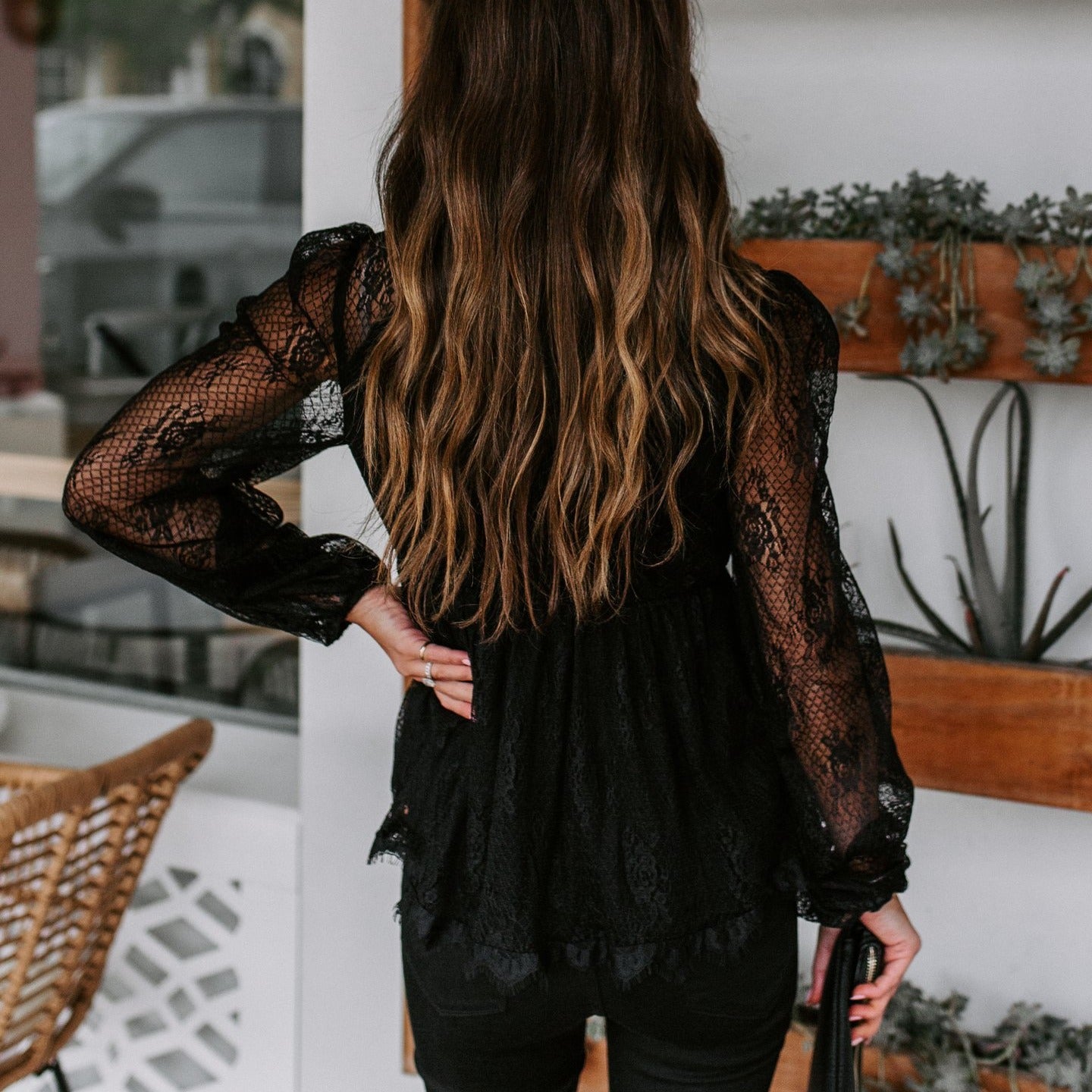 Lace Embroidery Stitching Top