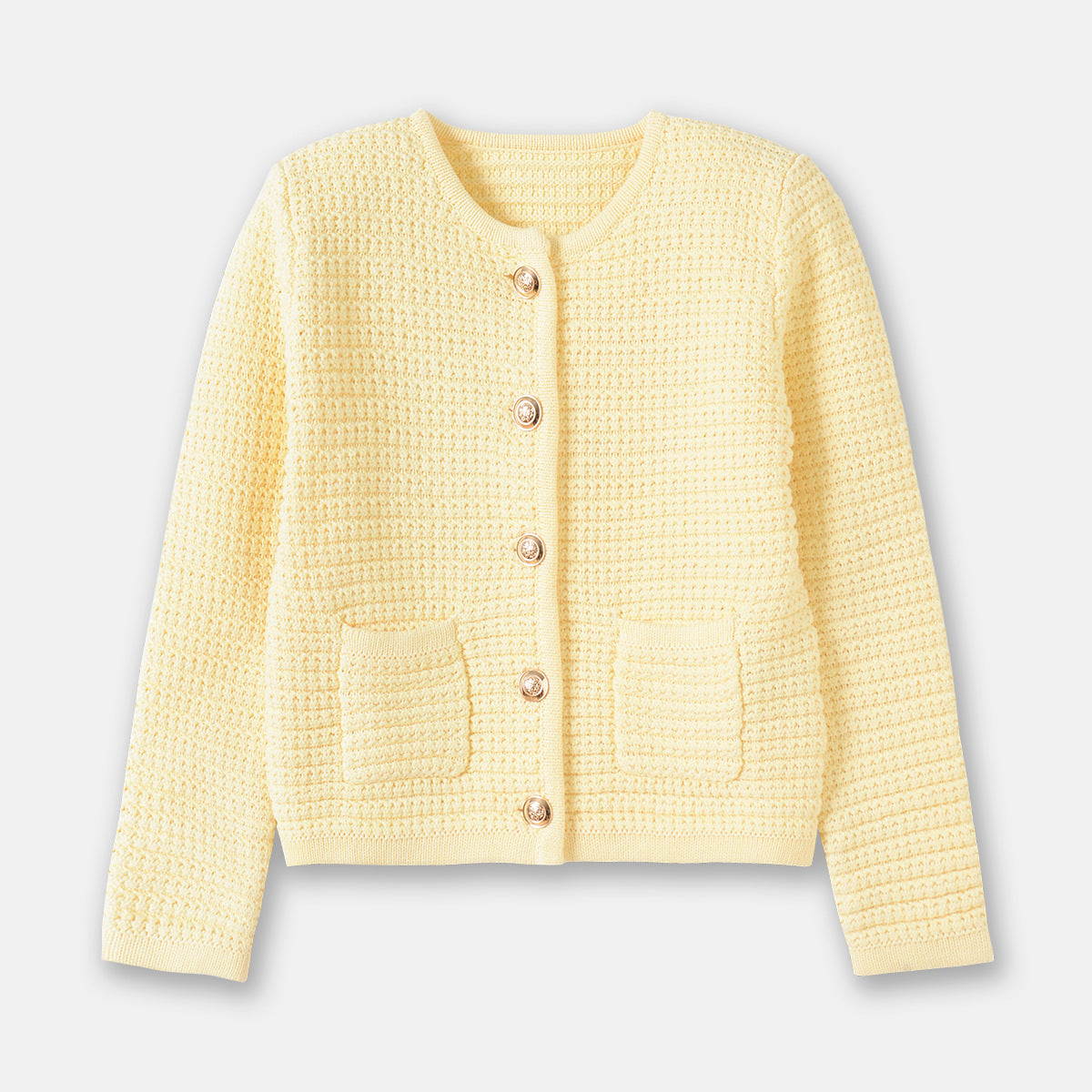 Single-Breasted Cotton Sweater For Women - Pineapple Pin Top