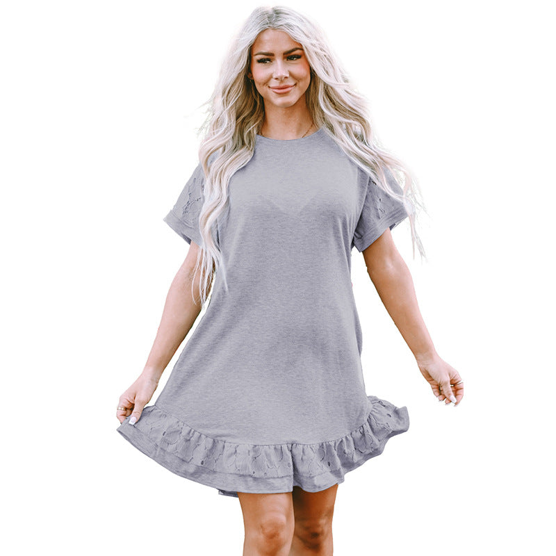 New Lace Stitching T-Shirt Dress