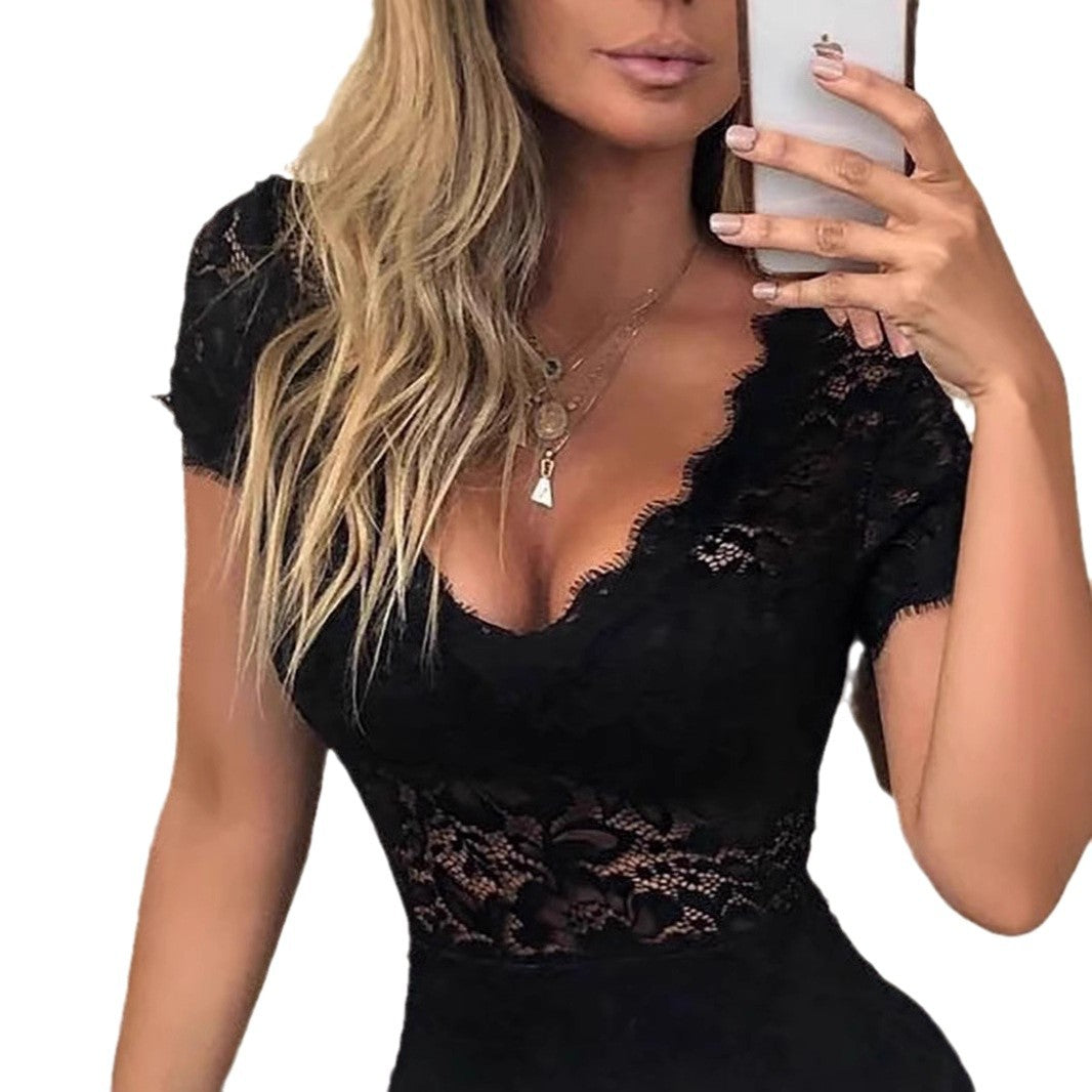 New Hollow-Out Slim Lace Jumpsuit