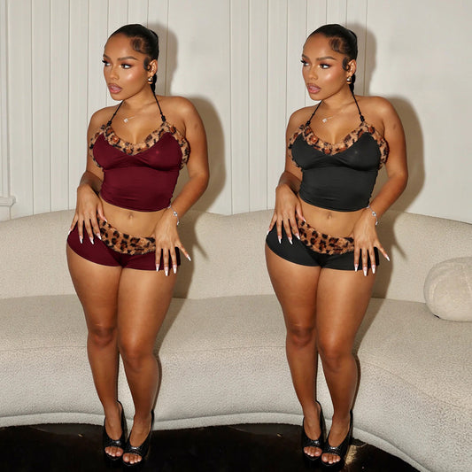 Lace-Up Ultra-Short Two-Piece Outfit