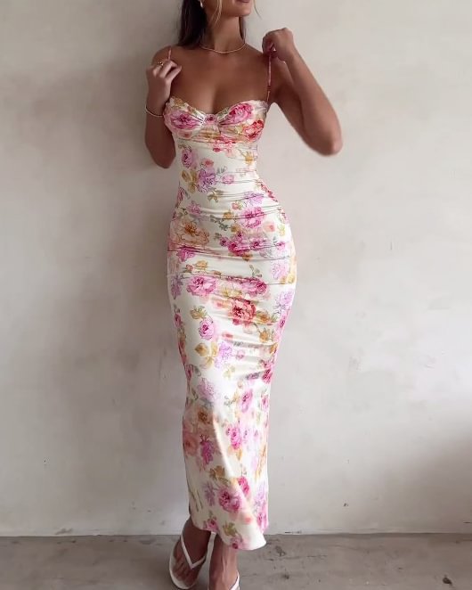 Backless High-Grade Hot Girl Slit Sheath Dress