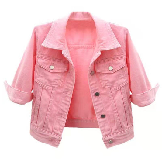 Mid-Sleeve Denim Coat