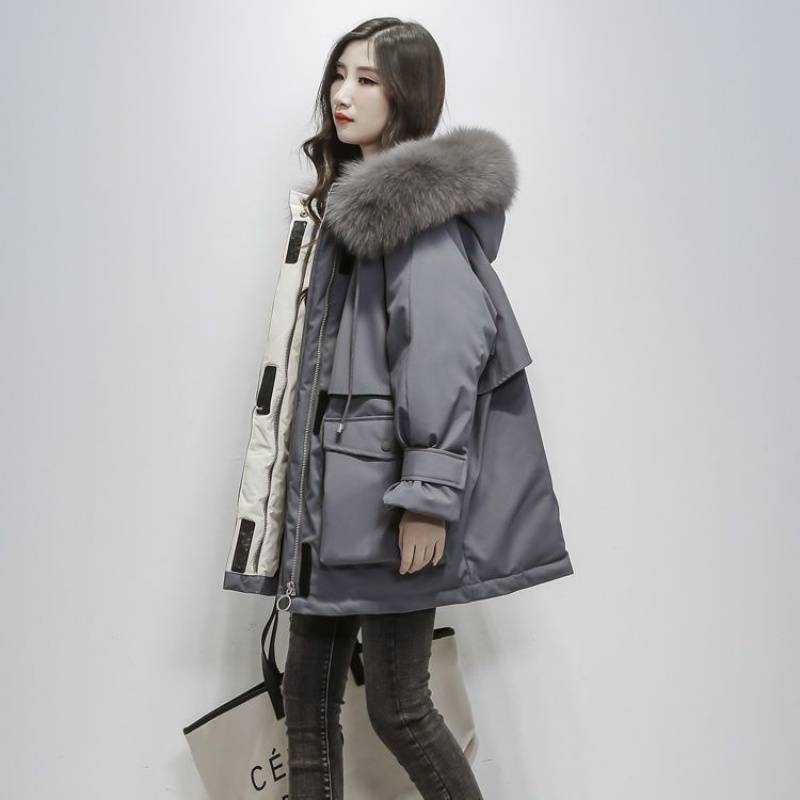 Women's Mid-Length Down Cotton-Padded Loose Thick Cotton Coat