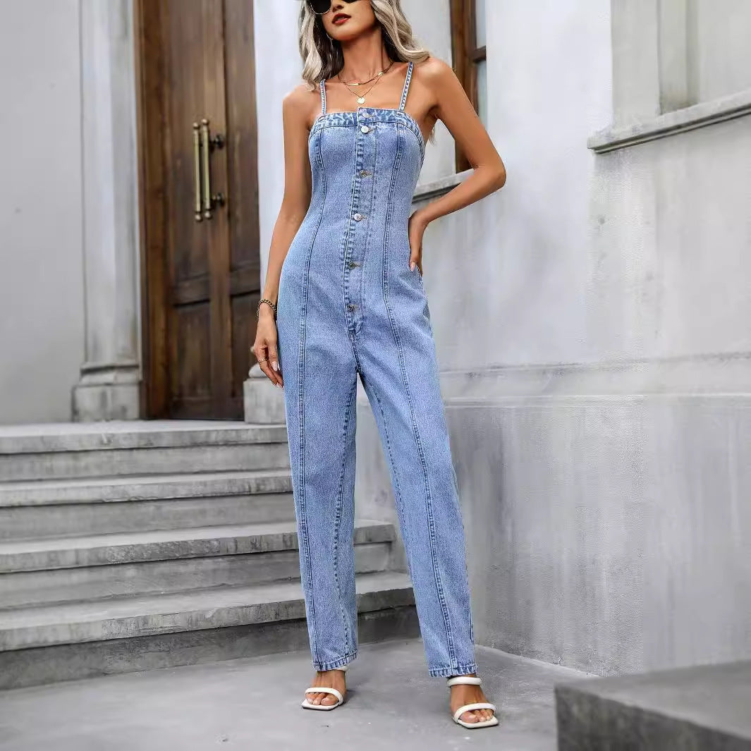 Sling Denim Jumpsuit