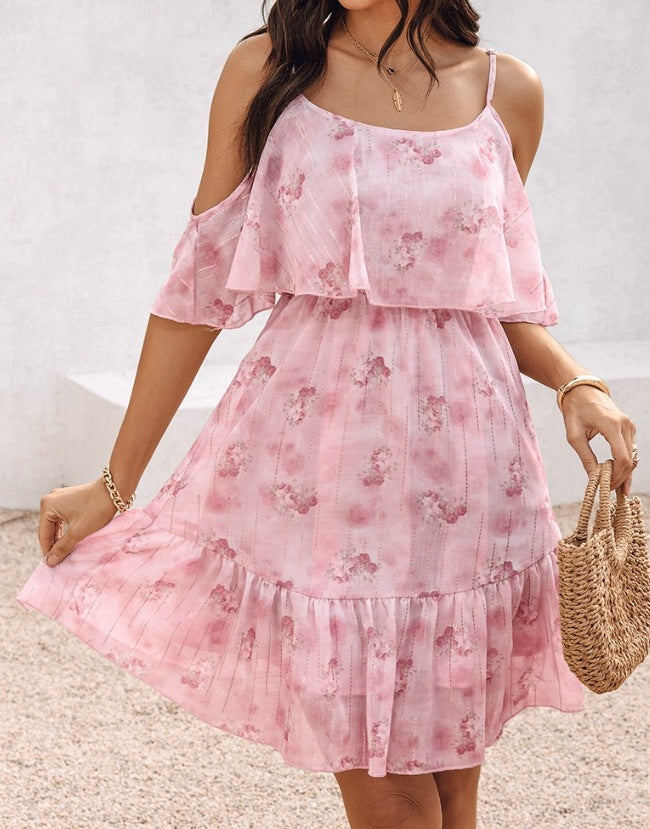 Precision Chiffon Printed Strapless Mini Dress