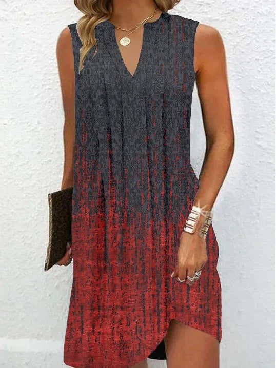 Women's Multi-Colour A- Line Sleeveless Dress