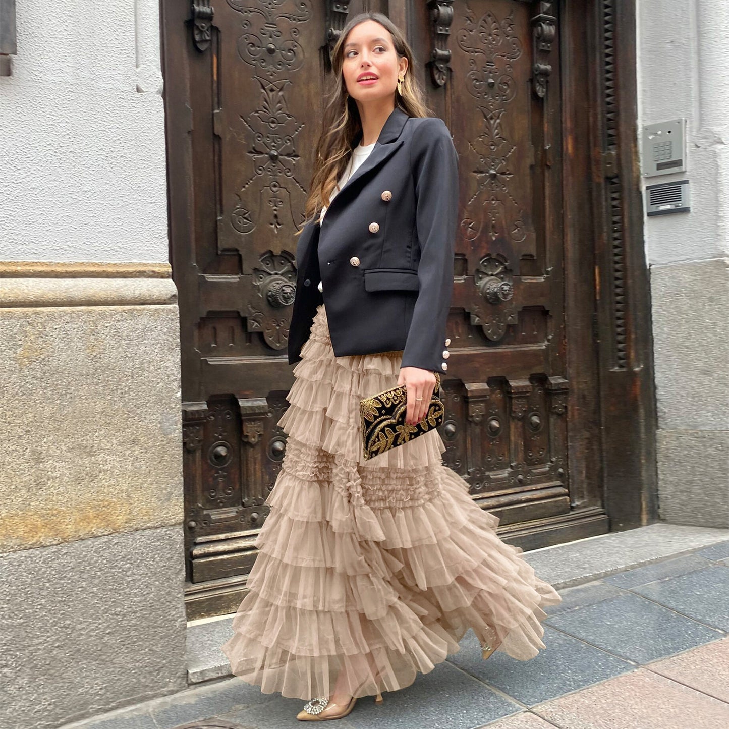 Solid Colour A- Line Long Skirt