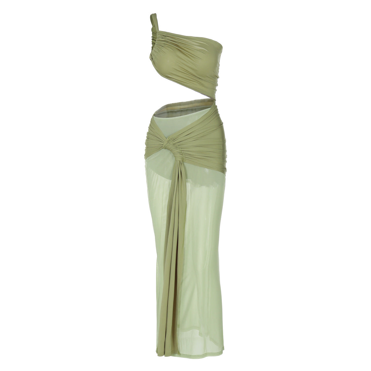 Sexy Strapless Top Slim Fit Oblique Skirt Suit