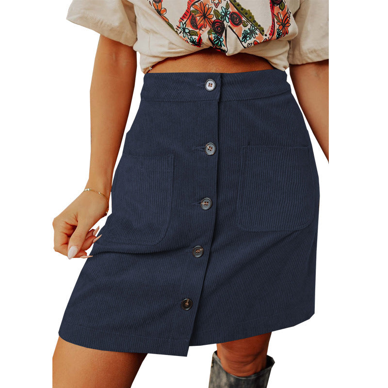 All-Matching Corduroy Mini Skirt