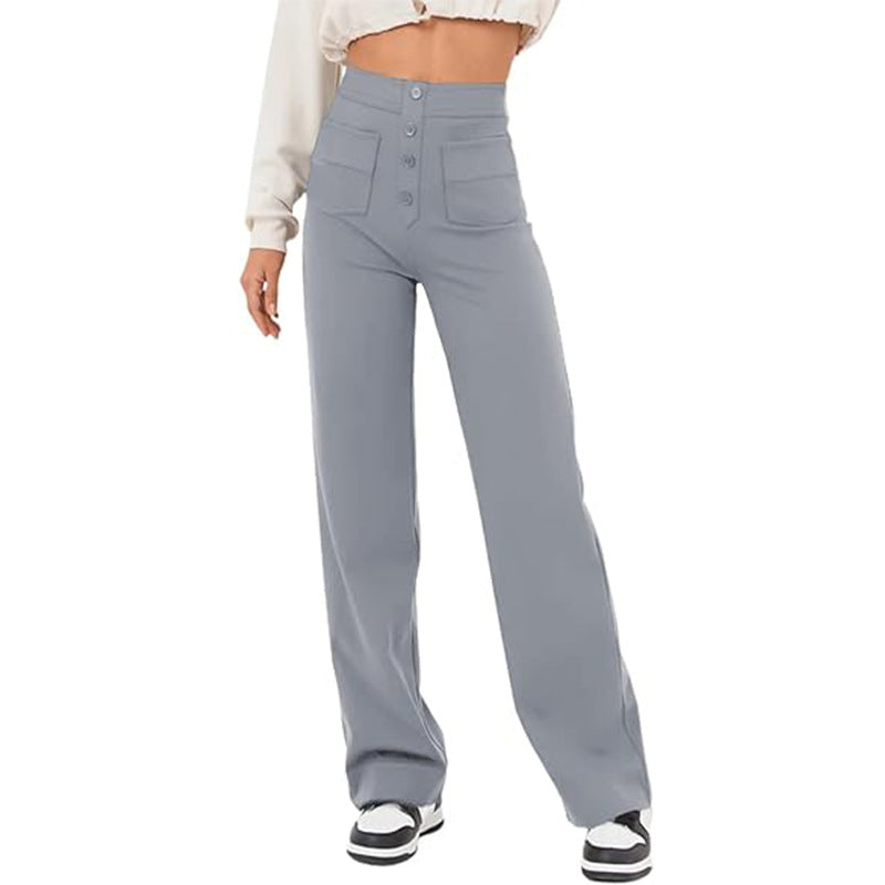 High-Waist Trousers With Pockets