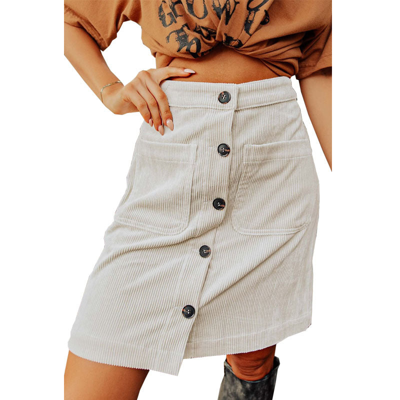 All-Matching Corduroy Mini Skirt