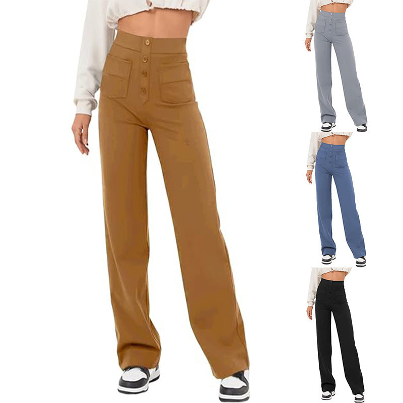 High-Waist Trousers With Pockets