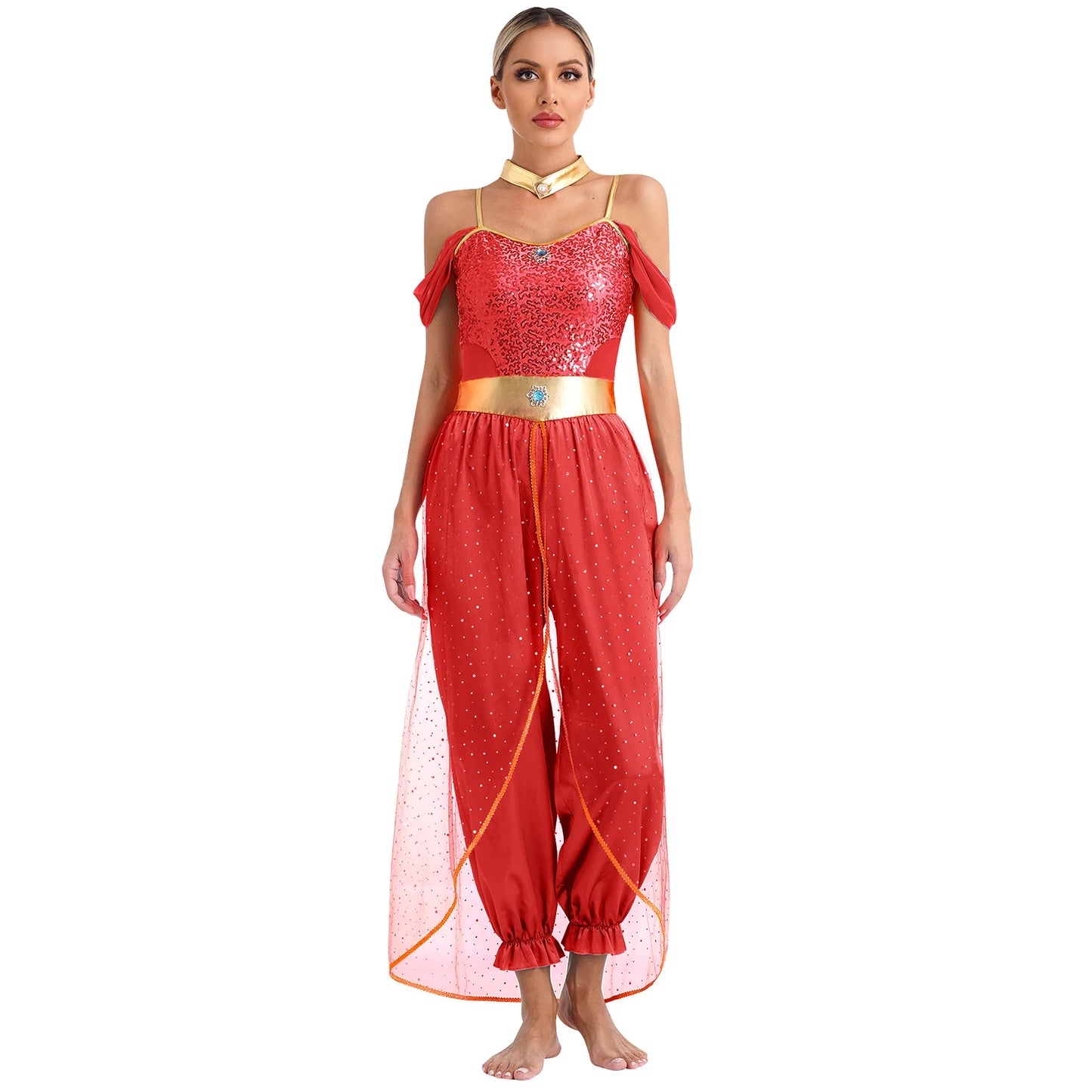 Bollywood-Style Women's Long Pants Jumpsuit