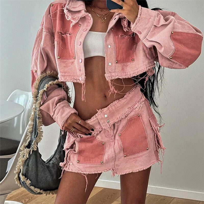 Two-Piece Women's Denim Set