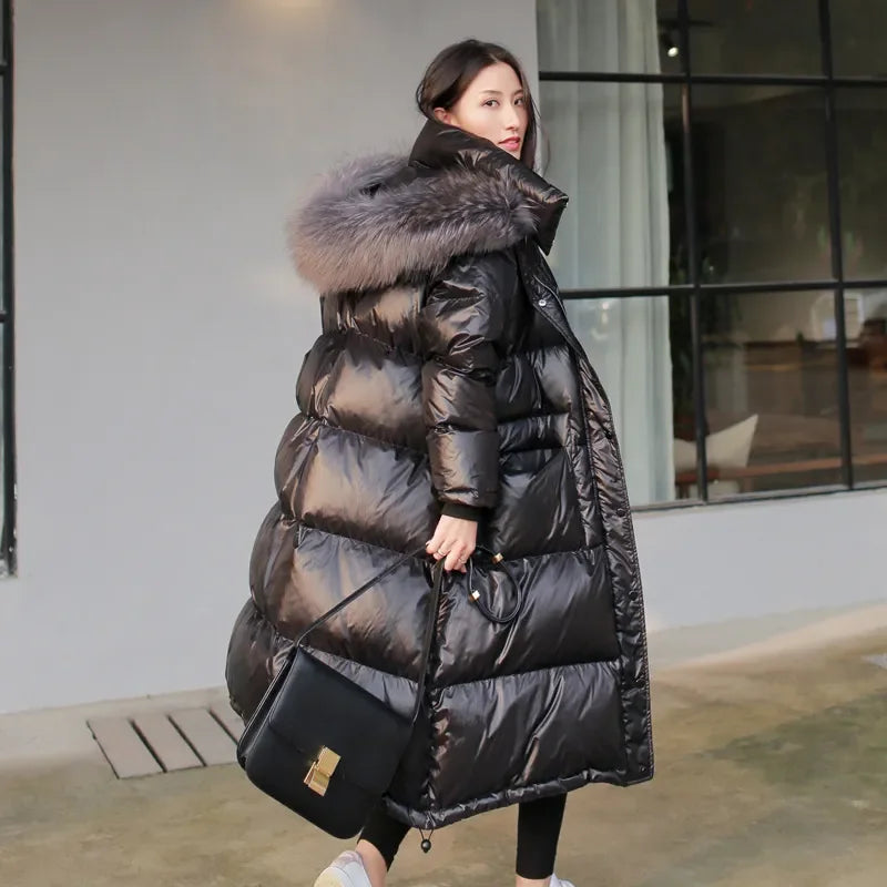 Over-Knee Thickened Loose Winter Jacket for Women